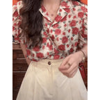 Hong Kong Style Retro Floral Shirt Summer Commute