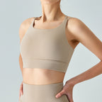 Spaghetti Strap One-piece Fixed Cup Sports Underwear Medium Strength Beauty Back Strap