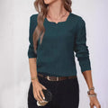 Women's Clothes Hot-selling Solid Color Pleated Long-sleeved Shirt
