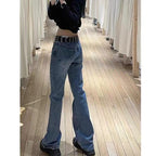 Jeans Slim Fit Low Waist Long Pants